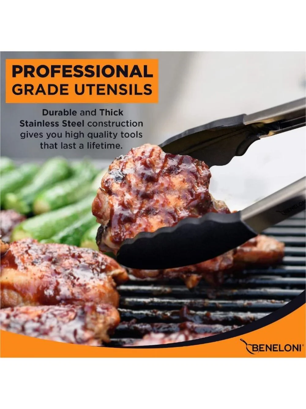 Premium Silicone Kitchen Utensil Set - Nonstick Cooking Tools, Tongs, Spoons